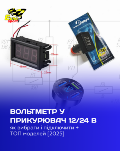 Вольтметр у прикурювач 12/24 В